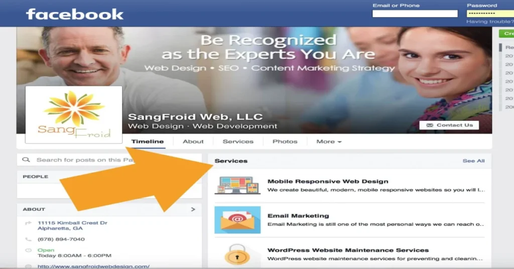 facebook business page